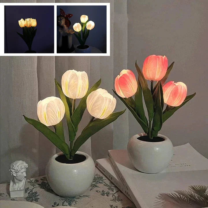 Table Lamp Lifelike Tulip Warm White USB Powered