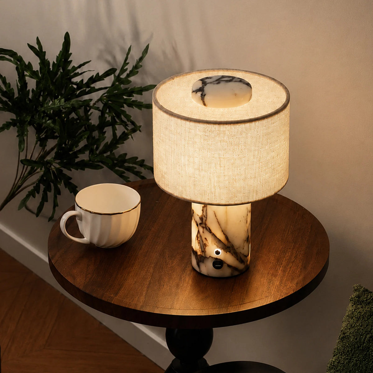 Table Lamp Marble Base Touch Control Rechargeable & Plug-In