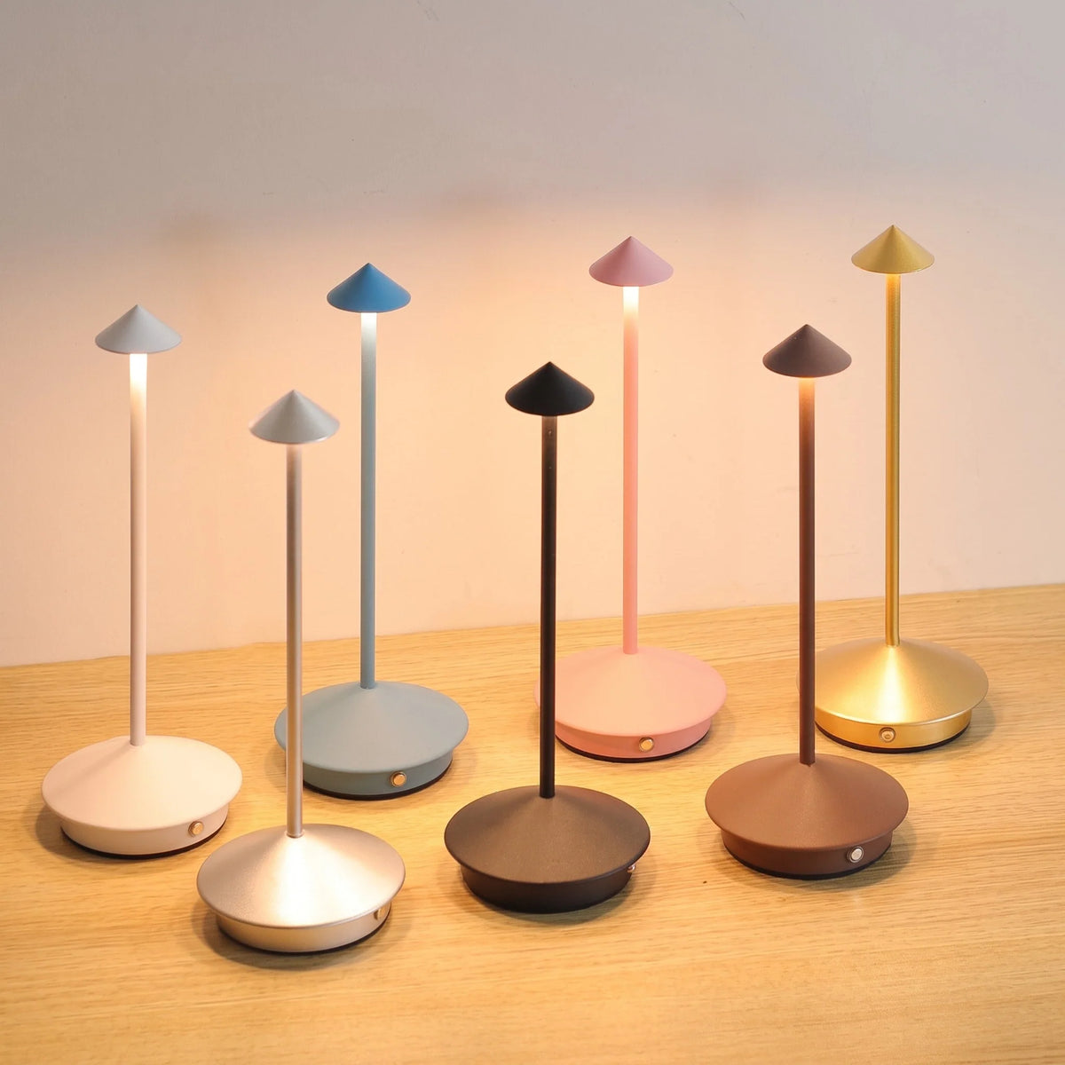 Table Lamp Mushroom Design Cordless Rechargeable Touch Dimming