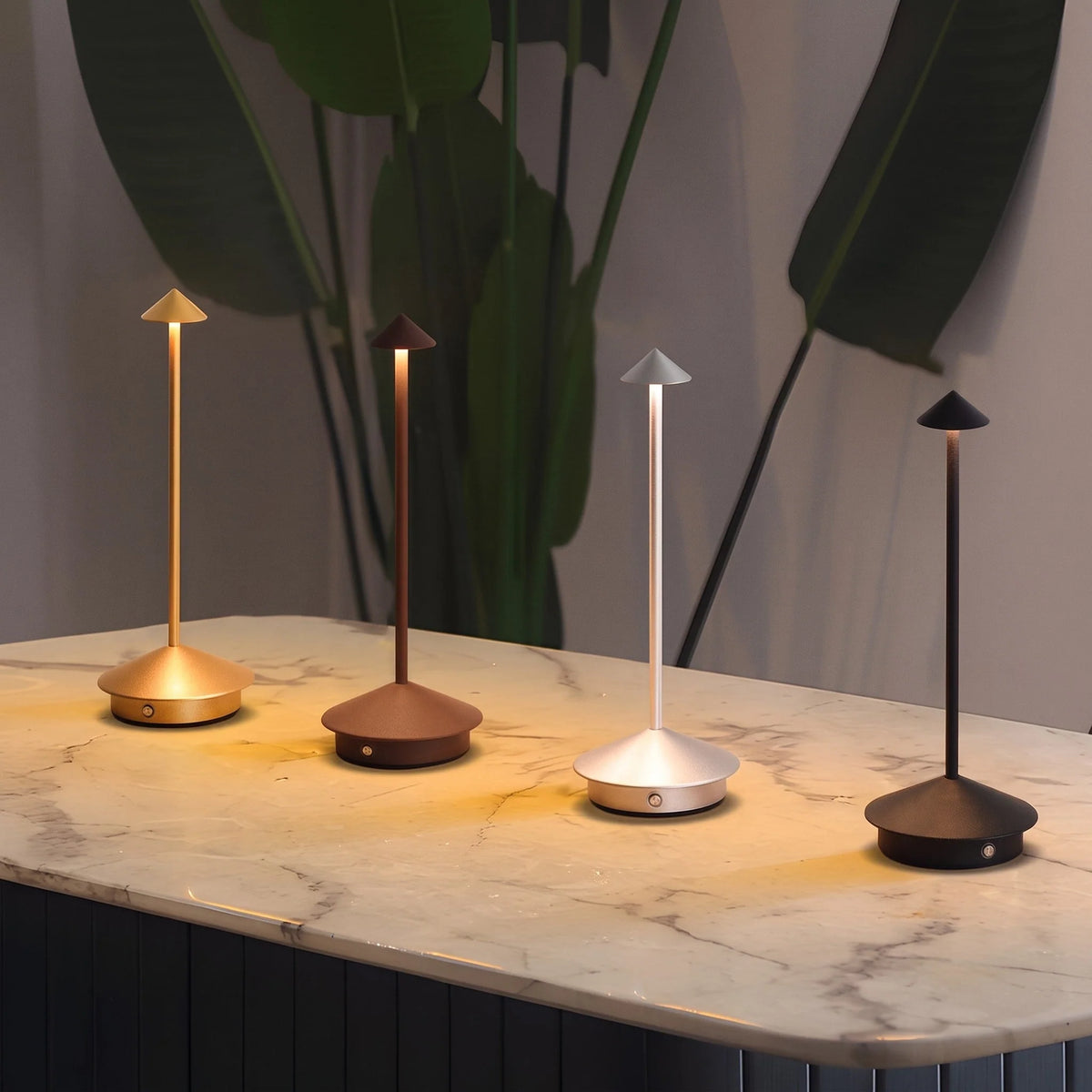 Table Lamp Mushroom Design Cordless Rechargeable Touch Dimming