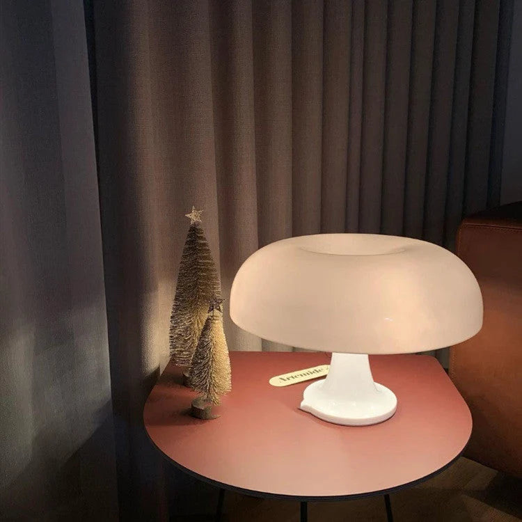 Table Lamp Mushroom Design Opal Effect Shade
