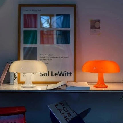 Table Lamp Mushroom Design Opal Effect Shade