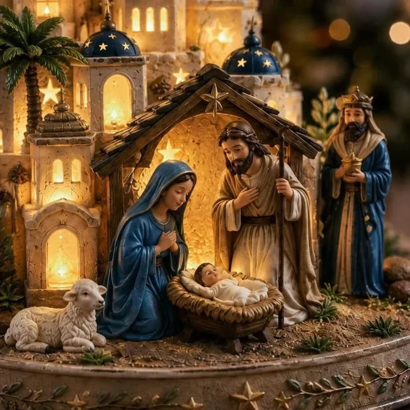 Table Lamp Nativity Illuminated 15cm