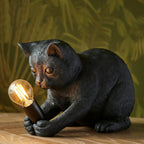 Table Lamp Resin Kitten Design Inline Switch