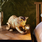 Table Lamp Resin Kitten Design Inline Switch