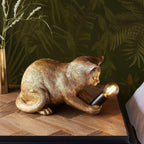 Table Lamp Resin Kitten Design Inline Switch