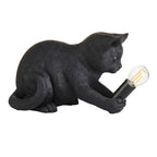 Table Lamp Resin Kitten Design Inline Switch