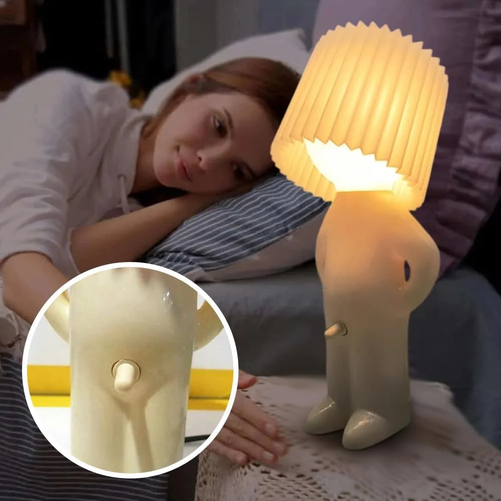 Table Lamp Ribbed Shade & Energy-Efficient LED