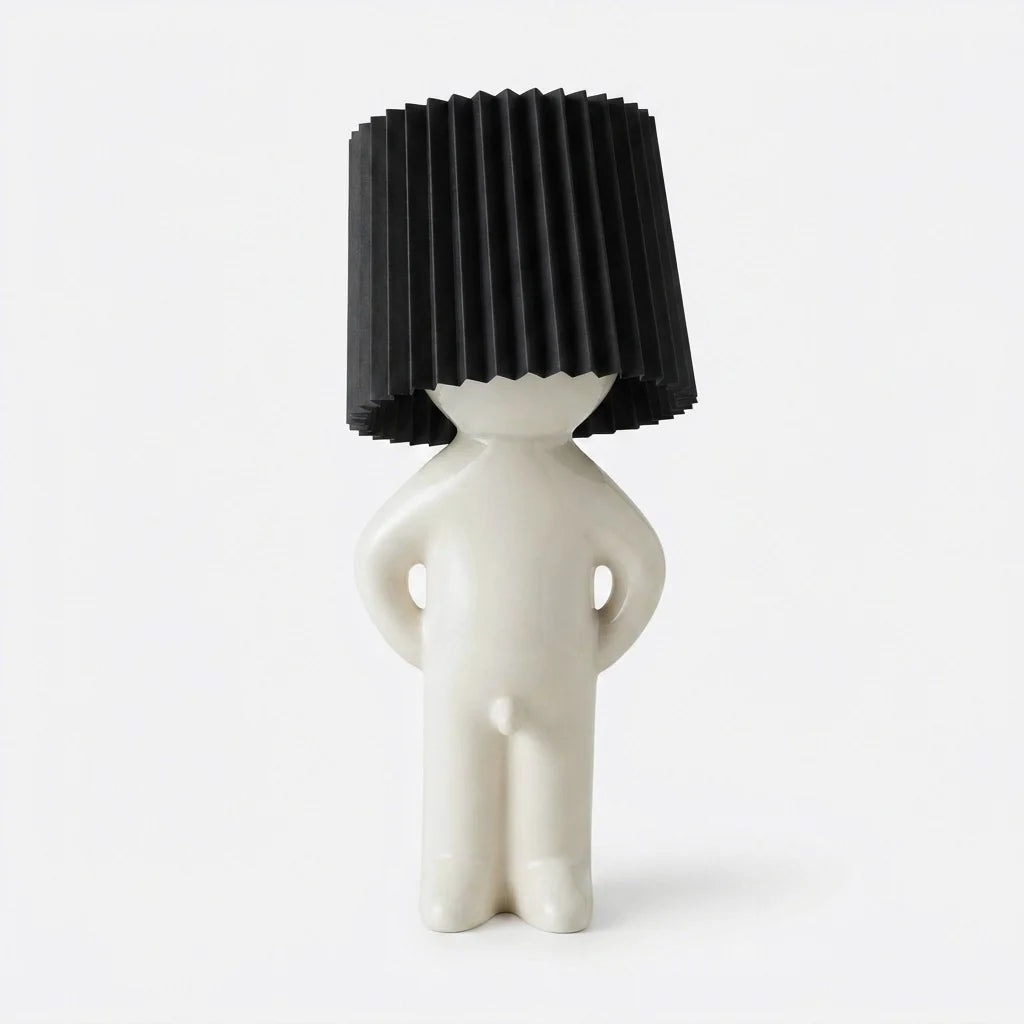 Table Lamp Ribbed Shade & Energy-Efficient LED