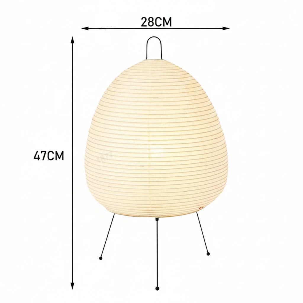 Table Lamp Rice Paper Shade Warm Diffused Light