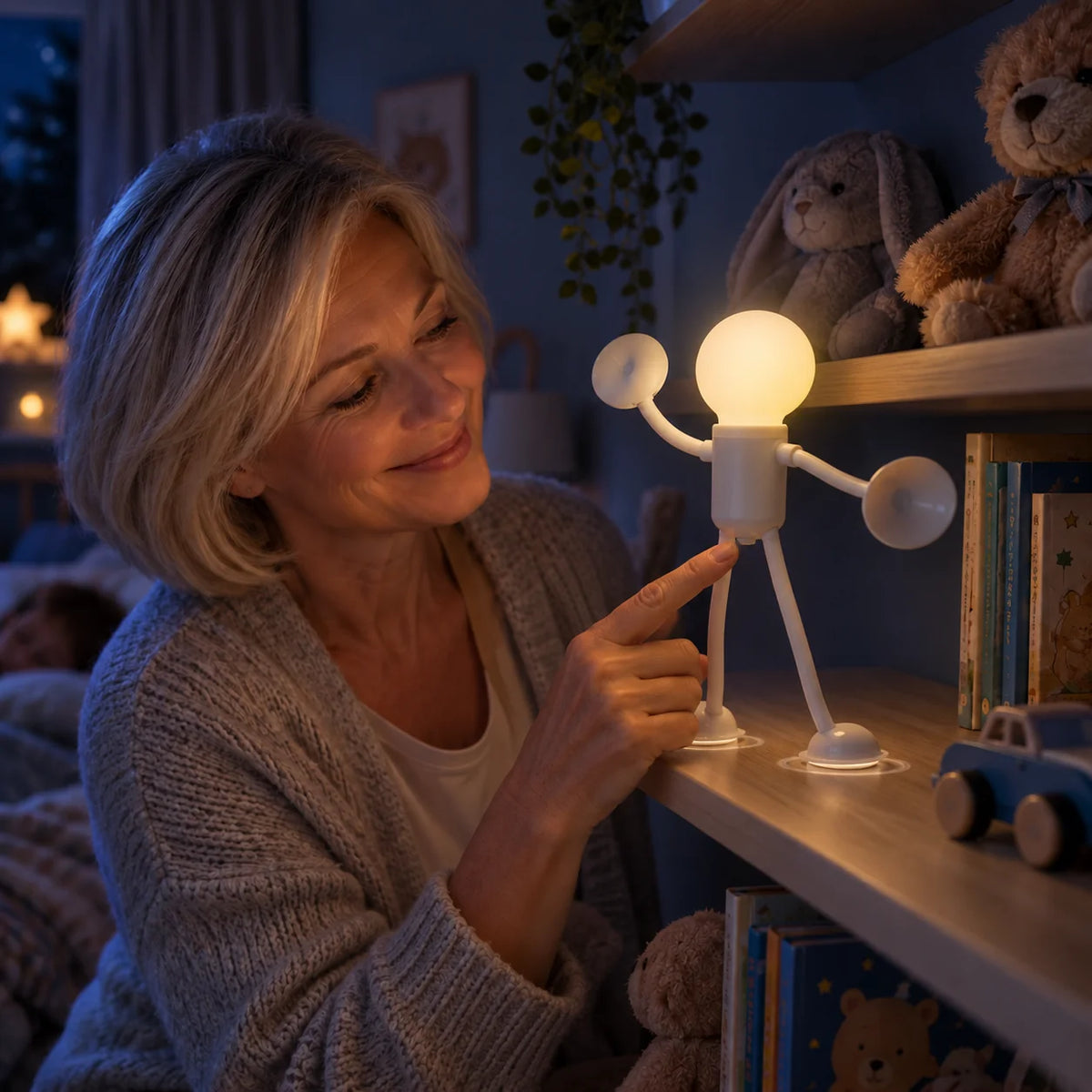 Table Lamp Robot Bendable Arms & Suction Cups Battery-Powered