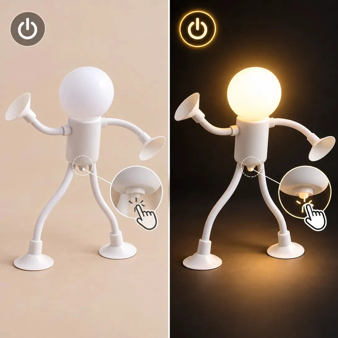Table Lamp Robot Bendable Arms & Suction Cups Battery-Powered