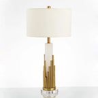 Table Lamp Sculptural Brass Finish Clear Acrylic Base