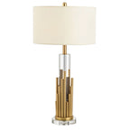 Table Lamp Sculptural Brass Finish Clear Acrylic Base