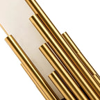 Table Lamp Sculptural Brass Finish Clear Acrylic Base