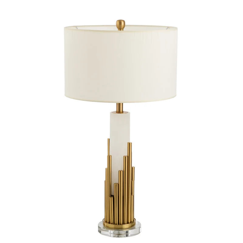 Table Lamp Sculptural Brass Finish Clear Acrylic Base