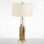 Table Lamp Sculptural Brass Finish Clear Acrylic Base
