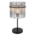 Table Lamp Smoke Glass Rod Shade Soft Ambient Glow