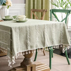 Tablecloth Cotton-Linen Blend Wrinkle-Resistant Machine-Washable