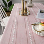 Tablecloth Cotton-Linen Blend Wrinkle-Resistant Machine-Washable