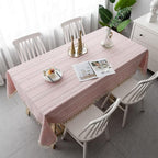 Tablecloth Cotton-Linen Blend Wrinkle-Resistant Machine-Washable