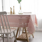 Tablecloth Cotton-Linen Blend Wrinkle-Resistant Machine-Washable
