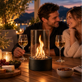 Tabletop Bioethanol Fireplace Smoke-Free Tempered Glass & Iron Base