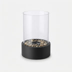 Tabletop Bioethanol Fireplace Smoke-Free Tempered Glass & Iron Base