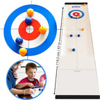 Tabletop Curling Game Vinyl Surface 8 Stones & Magnetic Pushers