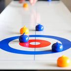 Tabletop Curling Game Vinyl Surface 8 Stones & Magnetic Pushers