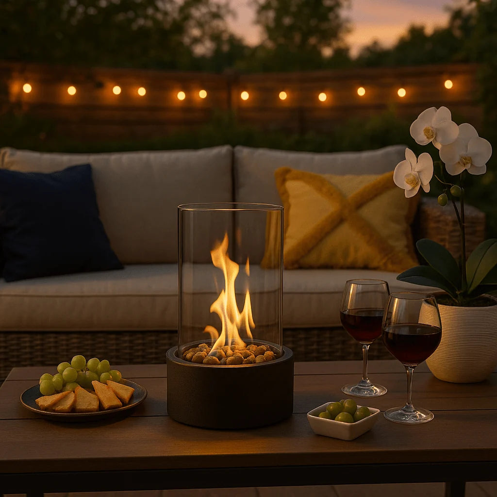 Tabletop Fireplace Bioethanol Smoke-Free Real Flames