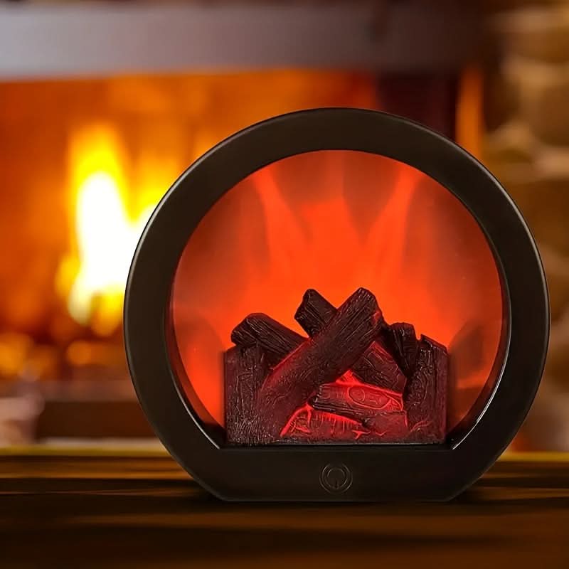 Tabletop Fireplace Light Flame-Effect Battery & USB
