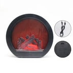 Tabletop Fireplace Light Flame-Effect Battery & USB
