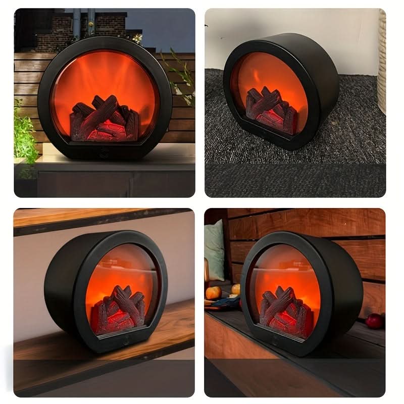 Tabletop Fireplace Light Flame-Effect Battery & USB