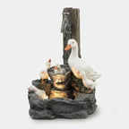 Tabletop Fountain Cordless Solar LED Hand-Painted