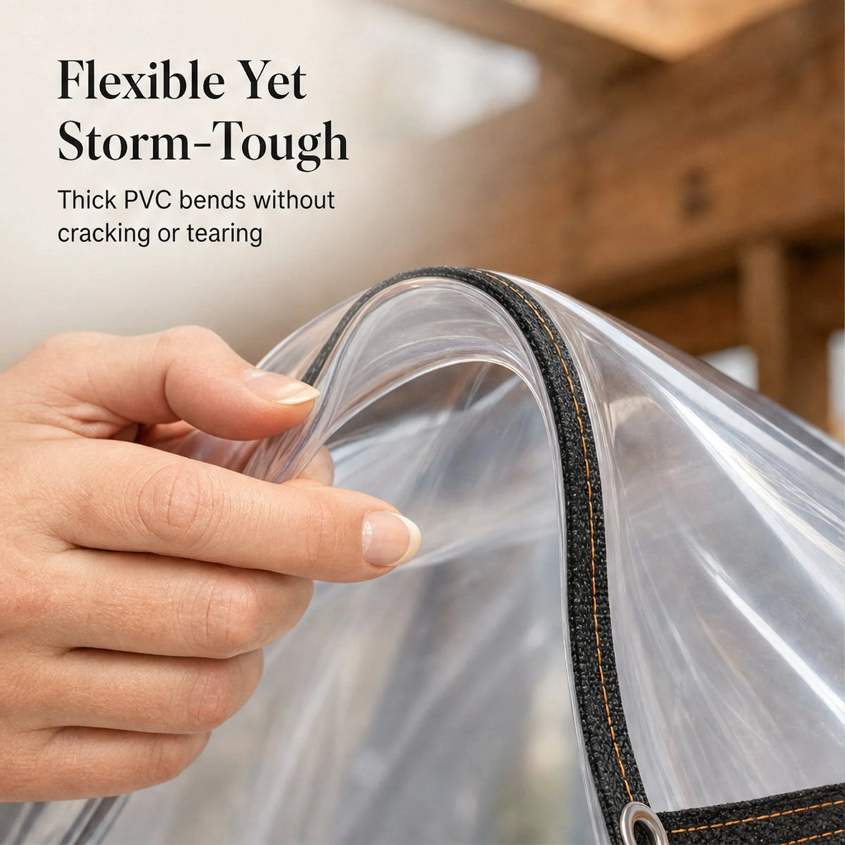 Tarpaulin Clear PVC Weatherproof 14 Mil Reinforced Eyelets