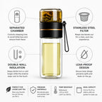 Tea Infuser Bottle Separated Chamber Stainless Steel Filter