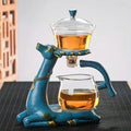 Tea Set Animal-Design Ceramic Stand & Heat-Resistant Glass
