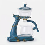 Tea Set Animal-Design Ceramic Stand & Heat-Resistant Glass