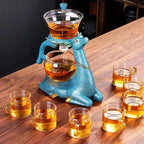 Tea Set Animal-Design Ceramic Stand & Heat-Resistant Glass