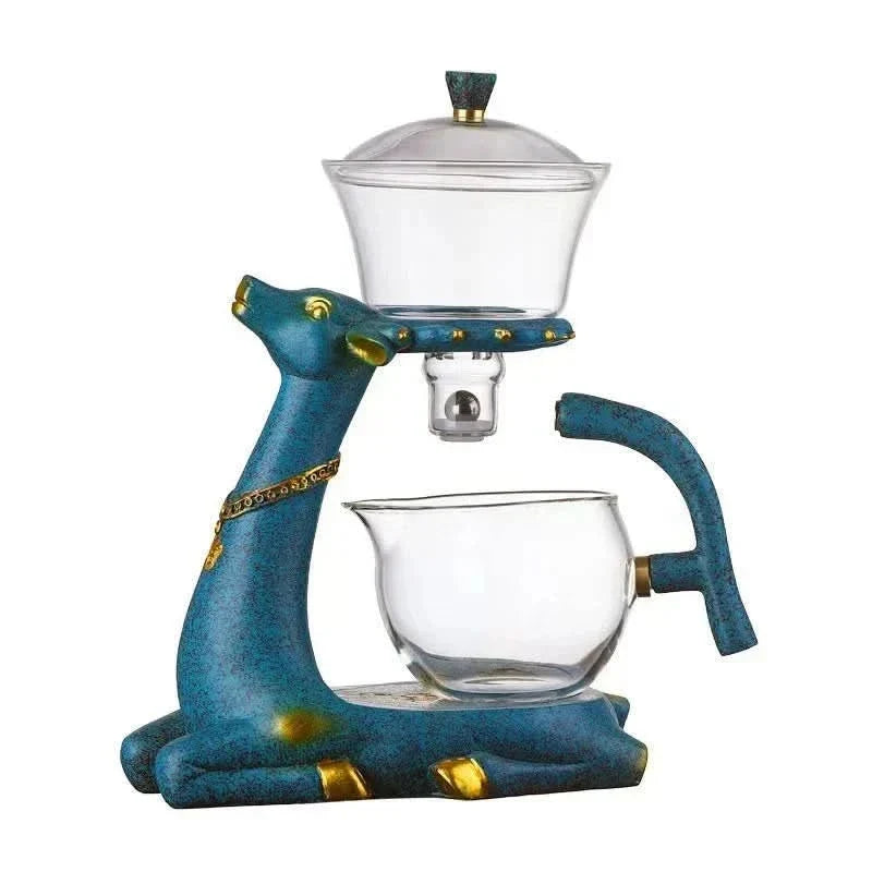 Tea Set Animal-Design Ceramic Stand & Heat-Resistant Glass
