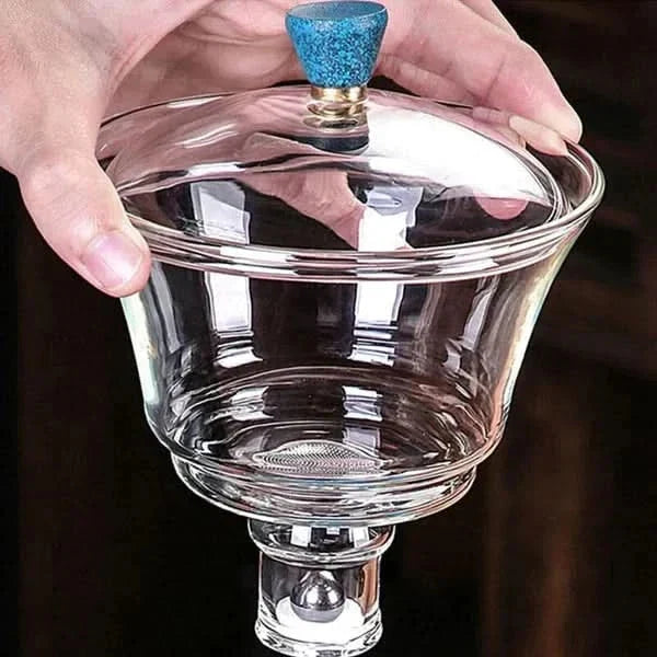 Tea Set Animal-Design Ceramic Stand & Heat-Resistant Glass