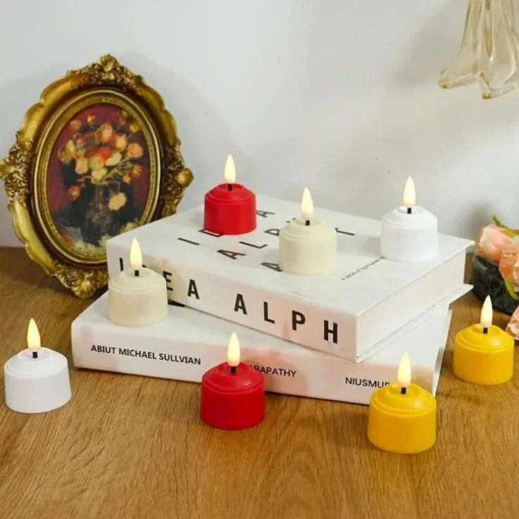 Tealight Candles Rechargeable LED With Remote & Timer