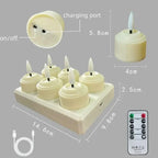 Tealight Candles Rechargeable LED With Remote & Timer