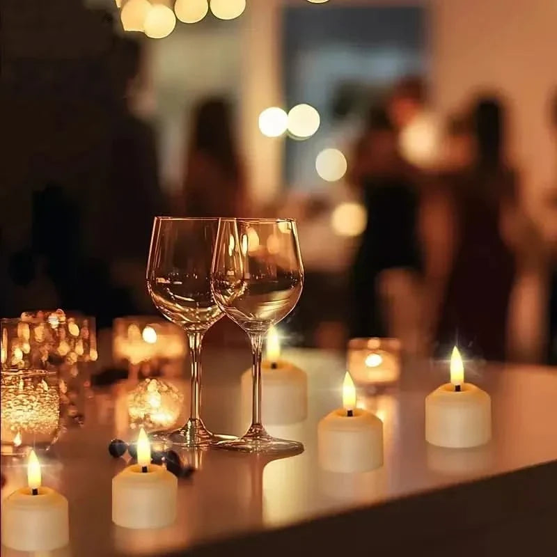 Tealight Candles Rechargeable LED With Remote & Timer