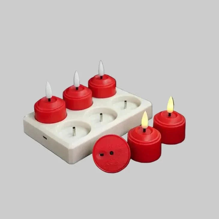 Tealight Candles Rechargeable LED With Remote & Timer