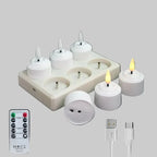 Tealight Candles Rechargeable LED With Remote & Timer