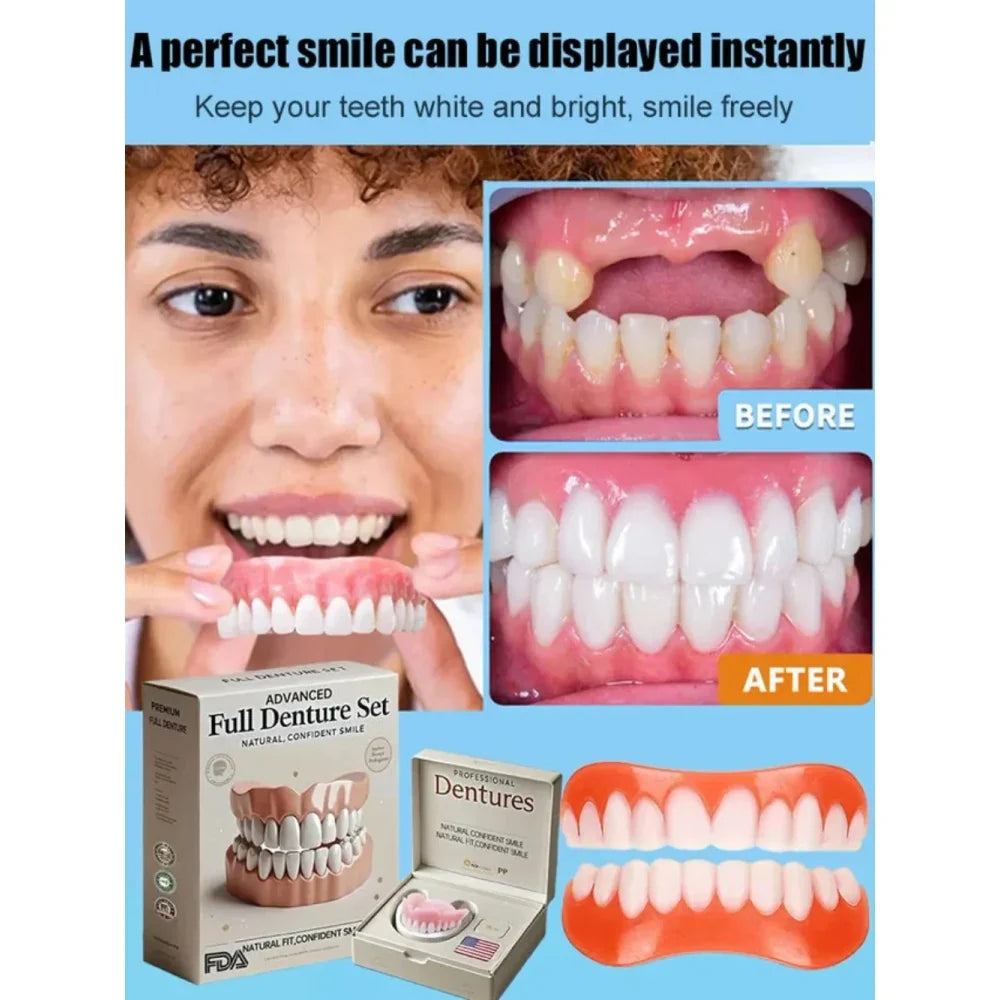 Temporary Dental Veneers Moldable Reusable Upper & Lower Set