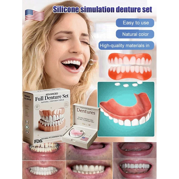 Temporary Dental Veneers Moldable Reusable Upper & Lower Set