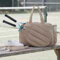 Tennis Bag Quilted Water-Repellent Padded Racket & Shoe Pocket